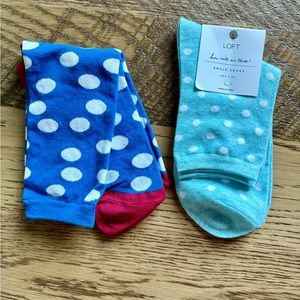 Two pair polka dot ankle cotton socks Loft J Crew